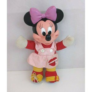 Vintage 1989 Disney Minnie Mouse Learn To Dress 15" Plush With Vinyl Face